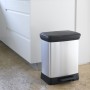 Curver Papelera de pedal Deco rectangular plateado 30 L de Curver, Cubos de la basura y papeleras - Ref: Foro24-443828, Preci...