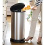 Curver Papelera de pedal Deco con forma D plateado 40 L de Curver, Cubos de la basura y papeleras - Ref: Foro24-443826, Preci...