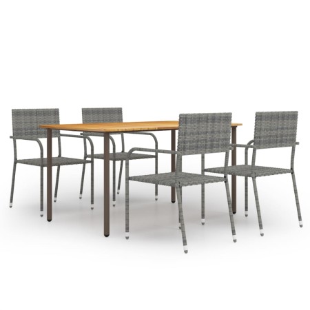 Set de comedor jardín 5 pzas ratán sintético gris antracita de vidaXL, Conjuntos de jardín - Ref: Foro24-3072498, Precio: 248...