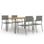 Set de comedor jardín 5 pzas ratán sintético gris antracita de vidaXL, Conjuntos de jardín - Ref: Foro24-3072498, Precio: 248...