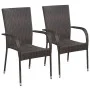 Set de comedor de jardín 3 pzas ratán sintético marrón de vidaXL, Conjuntos de jardín - Ref: Foro24-3072481, Precio: 212,90 €...