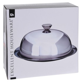 Excellent Houseware Campana de cristal con plato acero inoxidable de Excellent Houseware, Bandejas - Ref: Foro24-442506, Prec...