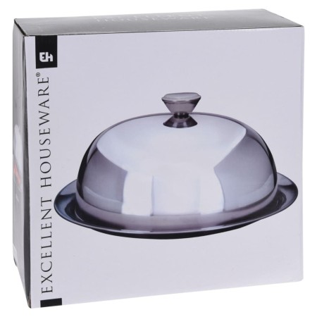 Excellent Houseware Campana de cristal con plato acero inoxidable de Excellent Houseware, Bandejas - Ref: Foro24-442506, Prec...