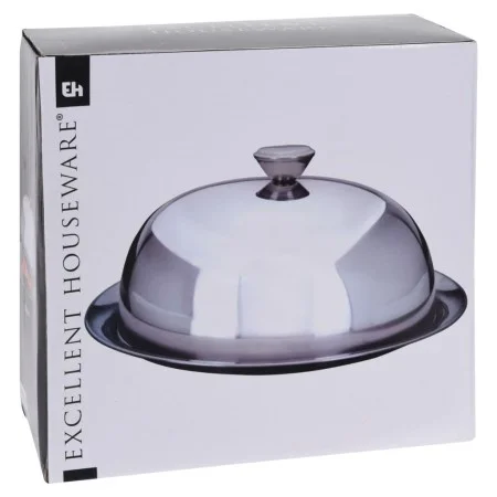Excellent Houseware Campana de cristal con plato acero inoxidable de Excellent Houseware, Bandejas - Ref: Foro24-442506, Prec...