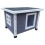 @Pet Casa de exterior para gato madera gris y blanco 57x45x43 cm de @Pet, Mobiliario para gatos - Ref: Foro24-443050, Precio:...