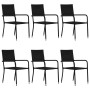 Set de muebles de comedor de jardín 7 piezas ratán PE negro de vidaXL, Conjuntos de jardín - Ref: Foro24-3072499, Precio: 335...