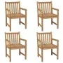 Sillas de jardín con cojines 4 uds madera de teca blanco crema de vidaXL, Sillas de jardín - Ref: Foro24-3073021, Precio: 603...