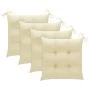 Sillas de jardín con cojines 4 uds madera de teca blanco crema de vidaXL, Sillas de jardín - Ref: Foro24-3073021, Precio: 603...