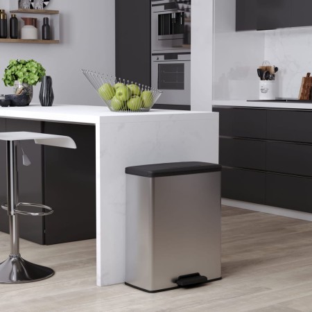 Curver Papelera de pedal Deco rectangular plateado 65 L de Curver, Cubos de la basura y papeleras - Ref: Foro24-443822, Preci...