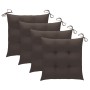 Sillas de jardín con cojines 4 uds madera de teca gris taupe de vidaXL, Sillas de jardín - Ref: Foro24-3073027, Precio: 621,9...