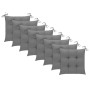 Sillas de jardín 8 uds madera maciza de teca cojines gris de vidaXL, Sillas de jardín - Ref: Foro24-3073074, Precio: 1,00 €, ...