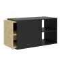 FMD Mueble de TV con 2 compartimentos abiertos negro y roble de FMD, Muebles TV - Ref: Foro24-444232, Precio: 131,56 €, Descu...