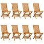 Sillas de jardín 8 uds teca maciza con cojines blanco crema de vidaXL, Sillas de jardín - Ref: Foro24-3072934, Precio: 510,85...