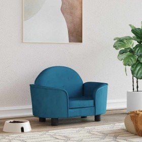 Cama para perros de terciopelo azul 66x40x45 cm en Camas para perros | Comprar online en Foru.es