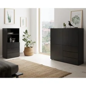 FMD Cómoda con 3 puertas y 3 cajones negro de FMD, Cajoneras - Ref: Foro24-443703, Precio: 279,64 €, Descuento: %