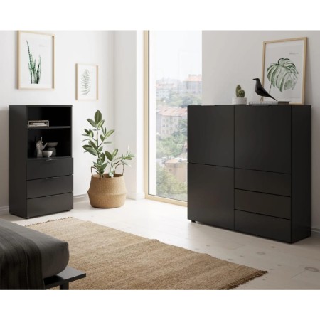 FMD Cómoda con 3 puertas y 3 cajones negro de FMD, Cajoneras - Ref: Foro24-443703, Precio: 279,41 €, Descuento: %