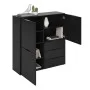 FMD Cómoda con 3 puertas y 3 cajones negro de FMD, Cajoneras - Ref: Foro24-443703, Precio: 279,64 €, Descuento: %
