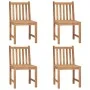 Sillas de jardín 4 unidades madera maciza de teca con cojines de vidaXL, Sillas de jardín - Ref: Foro24-3073103, Precio: 448,...