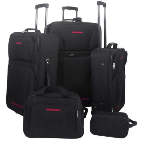 Juego de maletas de viaje 5 piezas negro de vidaXL, Maletas - Ref: Foro24-90154, Precio: 116,98 €, Descuento: %