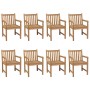 Sillas de jardín 8 uds madera maciza de teca cojines antracita de vidaXL, Sillas de jardín - Ref: Foro24-3073073, Precio: 1,0...