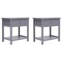 Mesitas de noche 2 unidades madera de Paulownia gris 40x29x42cm de vidaXL, Mesitas de noche - Ref: Foro24-284051, Precio: 64,...