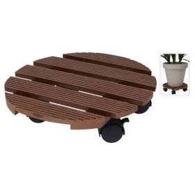 ProGarden Plant stand with wheels round brown 29 cm by ProGarden, Pot stands - Ref: Foro24-446745, Price: 25,00 €, Discount: %