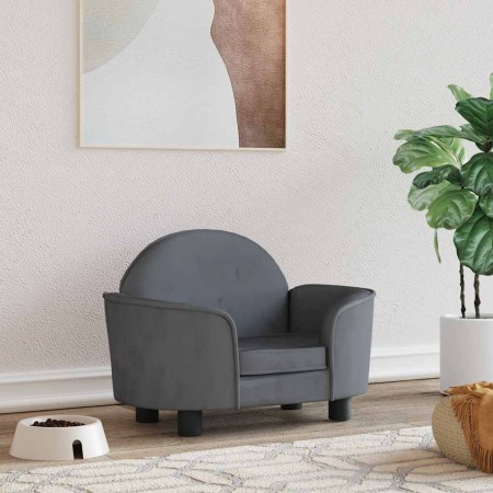 Cama para perros de terciopelo gris oscuro 66x40x45 cm en Camas para perros | Comprar online en Foru.es