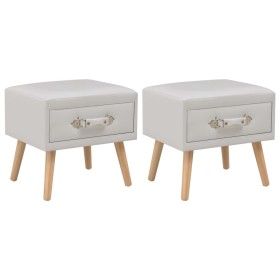 Mesitas de noche 2 unidades 40x35x40 cm cuero sintético blanco de vidaXL, Mesitas de noche - Ref: Foro24-276380, Precio: 102,...