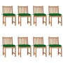 Sillas de jardín 8 unidades madera maciza de teca con cojines de vidaXL, Sillas de jardín - Ref: Foro24-3073162, Precio: 976,...