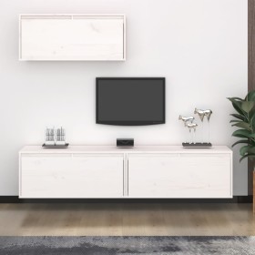 Muebles para TV 3 piezas madera maciza de pino blanco de vidaXL, Muebles TV - Ref: Foro24-3100135, Precio: 178,52 €, Descuent...