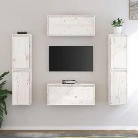 Muebles para TV 6 piezas madera maciza de pino blanco de vidaXL, Muebles TV - Ref: Foro24-3100265, Precio: 281,58 €, Descuent...