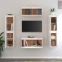 Muebles para TV 6 piezas madera maciza de pino blanco de vidaXL, Muebles TV - Ref: Foro24-3100265, Precio: 279,92 €, Descuent...