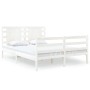 Estructura de cama madera maciza pino blanco 120x190 cm de vidaXL, Camas y somieres - Ref: Foro24-3104254, Precio: 147,43 €, ...