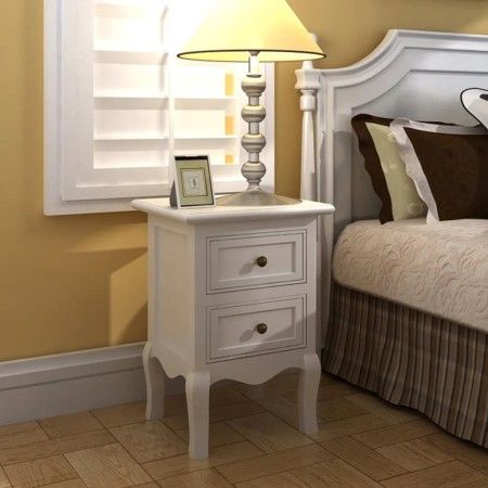 Mesitas de noche 4 unidades con 2 cajones MDF blancas de vidaXL, Mesitas de noche - Ref: Foro24-276039, Precio: 373,09 €, Des...
