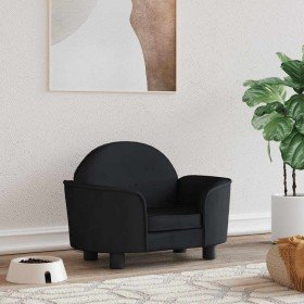 Cama para perros de terciopelo negra 66x40x45 cm en Camas para perros | Comprar online en Foru.es