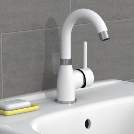 EISL Grifo monomando de lavabo FUTURA cromado blanco de EISL, Grifos - Ref: Foro24-446490, Precio: 68,26 €, Descuento: %