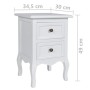 Mesitas de noche 4 unidades con 2 cajones MDF blancas de vidaXL, Mesitas de noche - Ref: Foro24-276039, Precio: 373,09 €, Des...