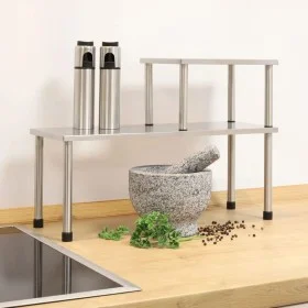 HI Estantería de cocina con 2 estantes plateado de HI, Perchas y estanterías - Ref: Foro24-445581, Precio: 23,58 €, Descuento: %