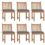 Sillas de jardín 6 unidades madera maciza de teca con cojines de vidaXL, Sillas de jardín - Ref: Foro24-3073131, Precio: 687,...