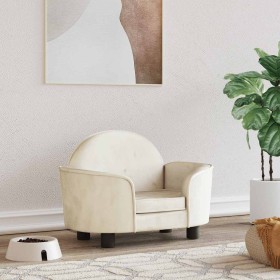 Cama para perros de terciopelo crema 66x40x45 cm en Camas para perros | Comprar online en Foru.es