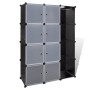 vidaXl Armario modular 9 compartimentos negro y blanco 37x115x150 cm de vidaXL, Armarios roperos - Ref: Foro24-240497, Precio...
