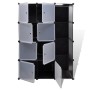 vidaXl Armario modular 9 compartimentos negro y blanco 37x115x150 cm de vidaXL, Armarios roperos - Ref: Foro24-240497, Precio...
