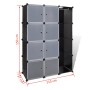 vidaXl Armario modular 9 compartimentos negro y blanco 37x115x150 cm de vidaXL, Armarios roperos - Ref: Foro24-240497, Precio...