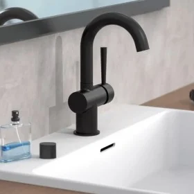 SCHÜTTE Grifo monomando lavabo CORNWALL con maneta lateral negro mate de SCHÜTTE, Grifos - Ref: Foro24-446545, Precio: 95,05 ...