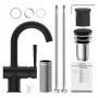 SCHÜTTE Grifo monomando lavabo CORNWALL con maneta lateral negro mate de SCHÜTTE, Grifos - Ref: Foro24-446545, Precio: 95,05 ...