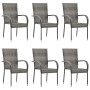 Set de muebles de comedor de jardín 7 piezas de ratán gris de vidaXL, Conjuntos de jardín - Ref: Foro24-3072503, Precio: 535,...
