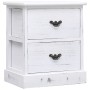 Mesita de noche madera de Paulownia blanco 38x28x45 cm de vidaXL, Mesitas de noche - Ref: Foro24-284060, Precio: 67,48 €, Des...