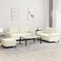 Juego de sofás con cojines 3 piezas terciopelo crema en Sofás | Comprar online en Foru.es