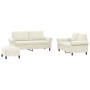 Juego de sofás con cojines 3 piezas terciopelo crema en Sofás | Comprar online en Foru.es