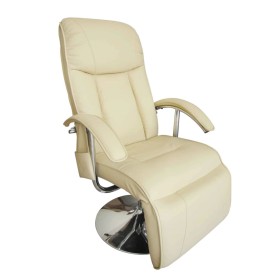 Sillón de masaje de cuero sintético blanco crema de vidaXL, Sillones de masaje eléctricos - Ref: Foro24-240065, Precio: 273,7...